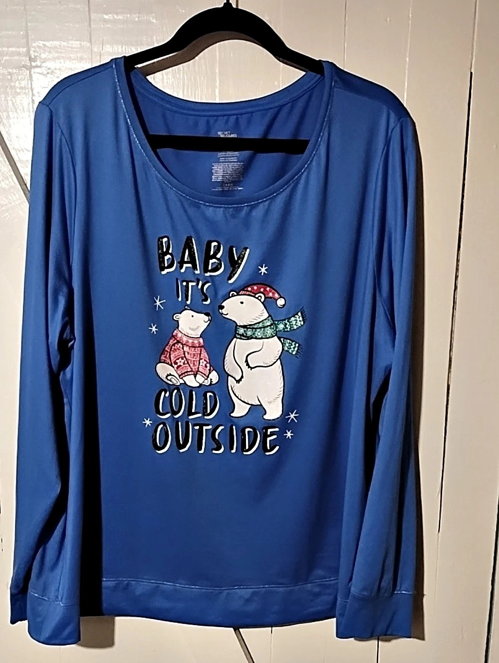 Secret Treasures Baby It's Cold Outside Polar Bear Graphic Sleep Top Long Sleeve